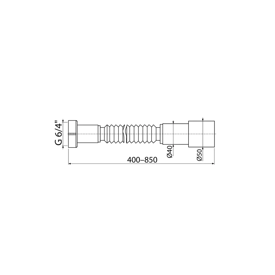Гнучке з'єднання 6/4“/50/40 пластмаса (Koller Pool) — фото 2