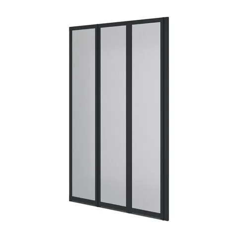 Шторка на ванну трьохелементна Style 1000х1500мм (right) black matt, скло 4мм grape