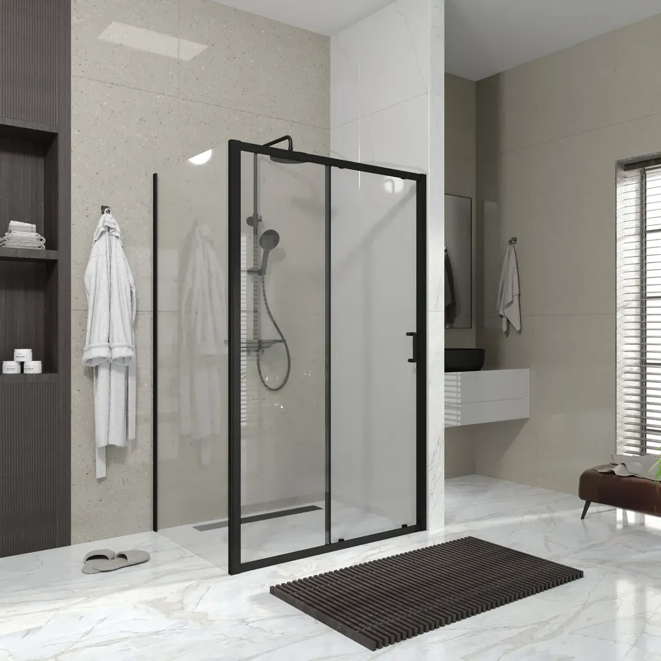 Бічна панель Line Pro 900мм, black matt, скло 6мм прозоре — фото 4