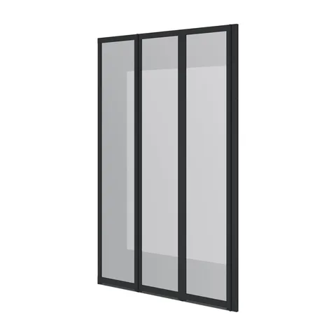 Шторка на ванну трьохелементна Style 1000х1500мм (right) black matt, скло 4мм clear