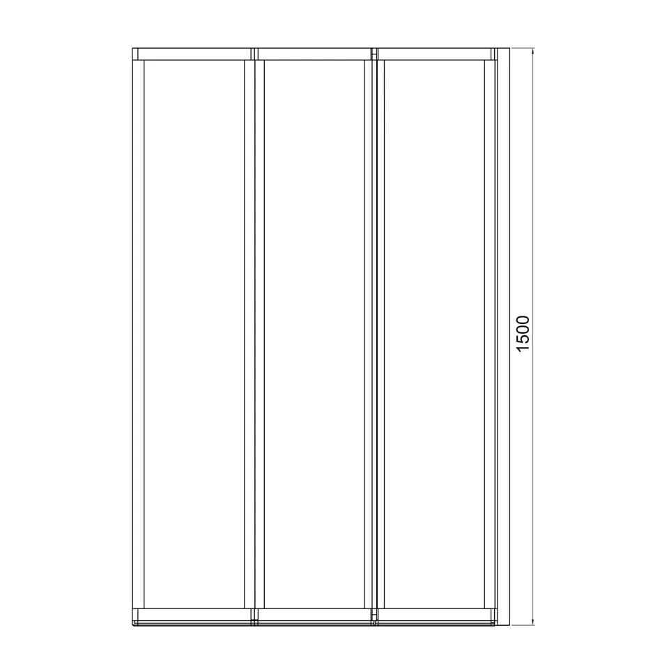 Шторка на ванну трьохелементна Style 1000х1500мм (right) black matt, скло 4мм clear — фото 3