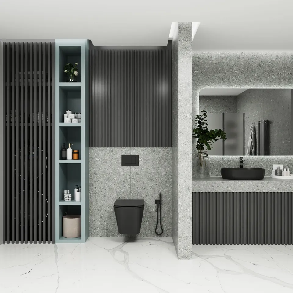 KVADRO унітаз підвісний з сидінням Soft-close (змив Торнадо), чорний матовий — фото 5