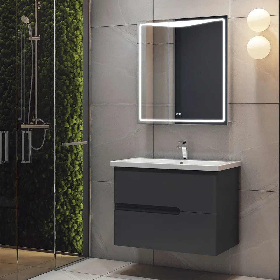 Тумба консольна GRACE 700 (графіт матовий) з умивальником — фото 3