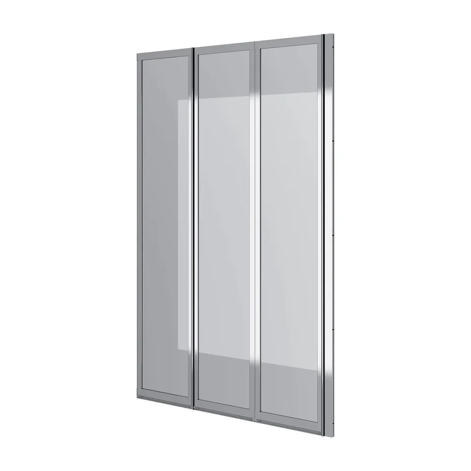 Шторка на ванну трьохелементна Style 1000х1500мм (right) chrome, скло 4мм clear