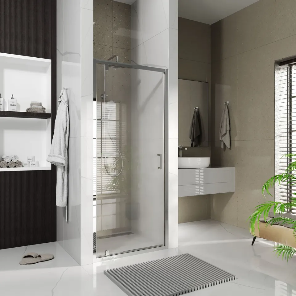 Душові двері відкривні, одноелементні Line Pro 900 мм, chrome, скло 6мм clear — фото 2
