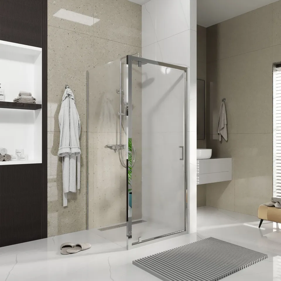 Душові двері відкривні, одноелементні Line Pro 900 мм, chrome, скло 6мм clear — фото 3