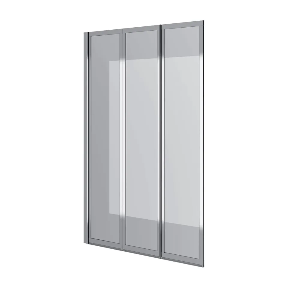 Шторка на ванну трьохелементна Style 1000х1500мм (left) chrome, скло 4мм clear