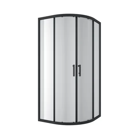 R90RCB Душова кабіна ROUND напівкругла чорна 900x900x1900 мм скло прозоре