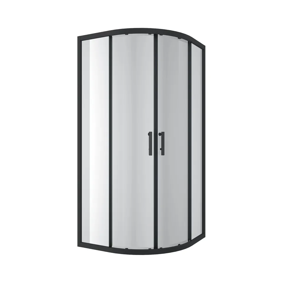 R90RCB Душова кабіна ROUND напівкругла чорна 900x900x1900 мм скло прозоре