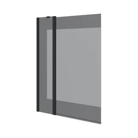 Шторка на ванну двоелементна Dakota 1100х1400мм black matt, скло 6мм europe grey