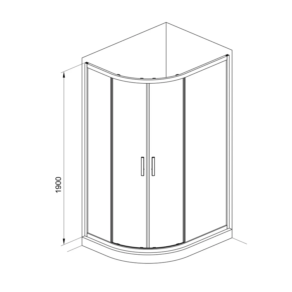 R12080RC Душова кабіна ROUND напівкругла 1200x800x1900 мм скло прозоре (2 частини) — фото 4