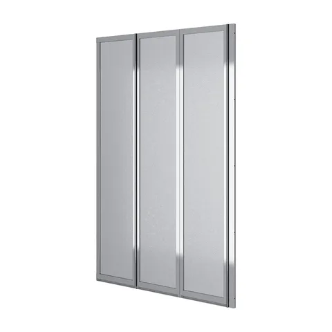 Шторка на ванну трьохелементна Style 1000х1500мм (right) chrome, скло 4мм grape