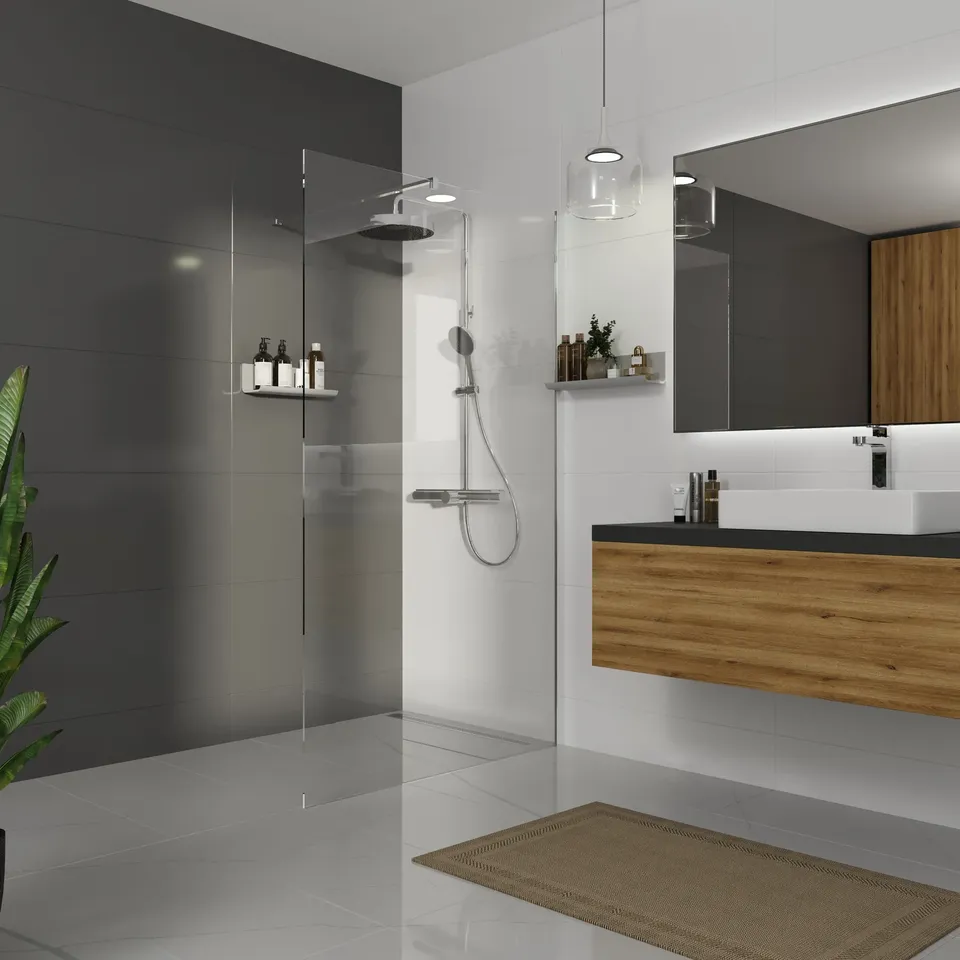 Нерухома стінка Walk-IN 1200х2000мм chrome, скло 8мм clear — фото 2