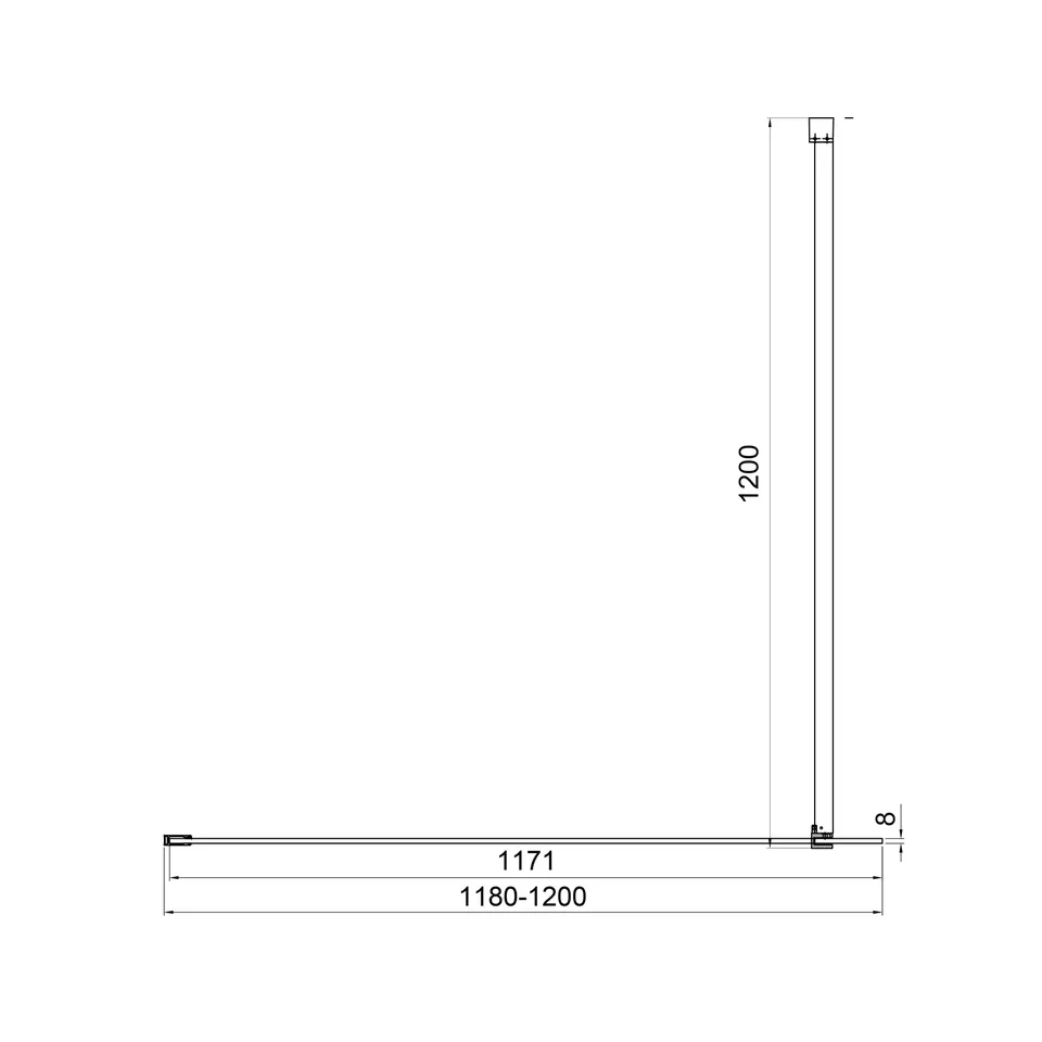 Нерухома стінка Walk-IN 1200х2000мм chrome, скло 8мм clear — фото 3