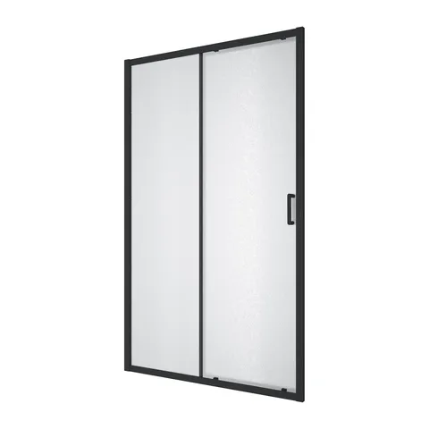 Душові двері розсувні, двоелементні Line Pro 1200мм, black matt, скло 6мм grape