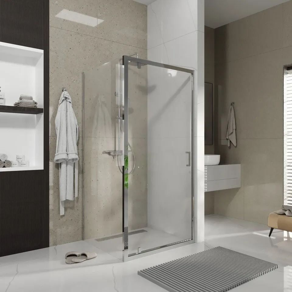 Душові двері відкривні, одноелементні Line Pro 1000 мм, chrome, скло 6мм clear — фото 3