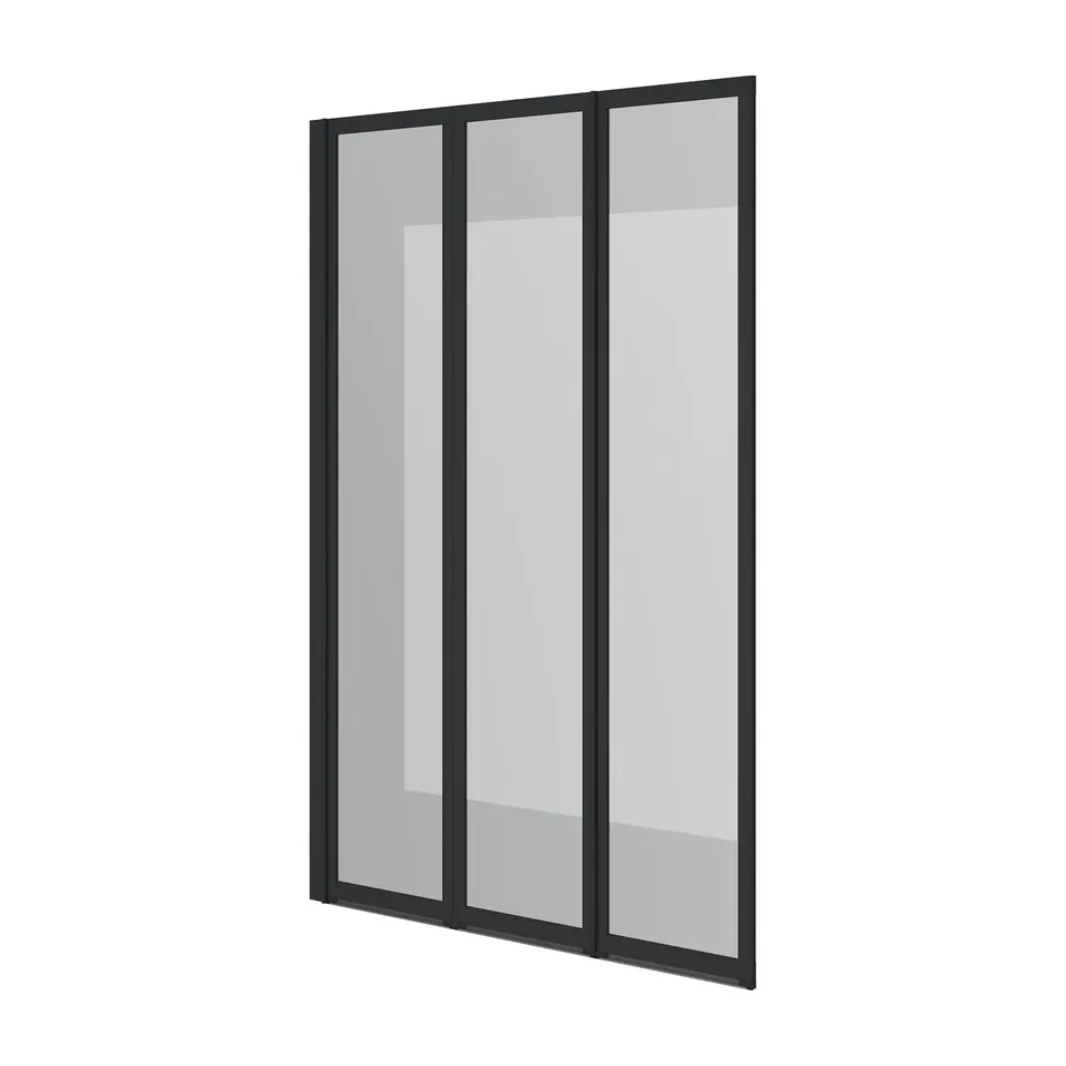 Шторка на ванну трьохелементна Style 1000х1500мм (left) black matt, скло 4мм clear