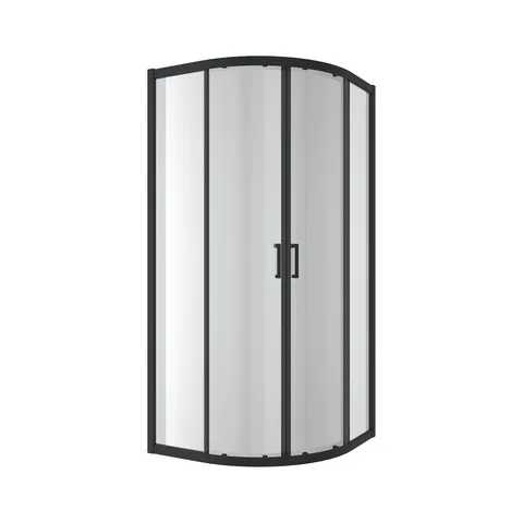 Душова кабіна розсувна, напівкругла Dakota 900*900*1850мм, black matt, cкло 5мм, clear