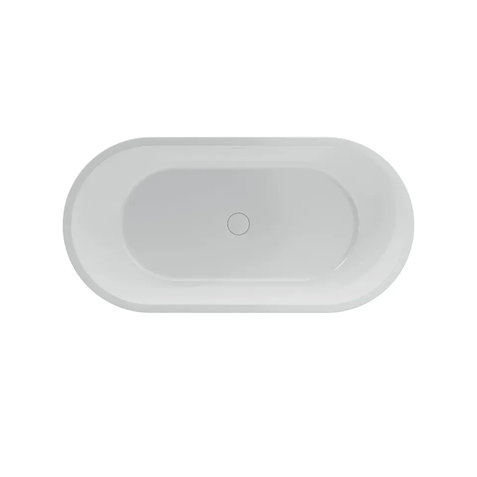 Ванна акрилова окремостояча суцільнолита PureLine 1600x800 White/Matt Black з сифоном