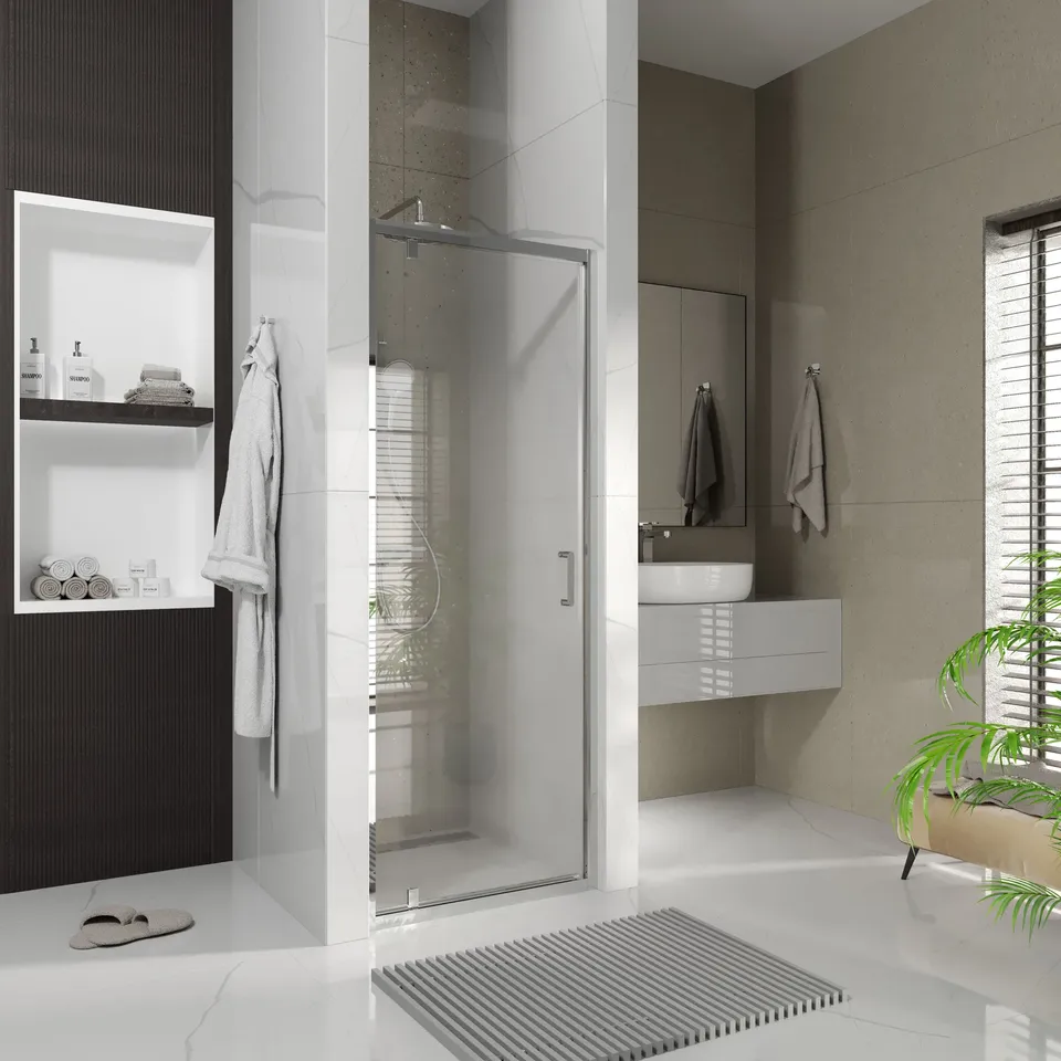 Душові двері відкривні, одноелементні Line Pro 800 мм, chrome, скло 6мм clear — фото 2