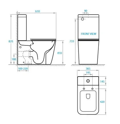 KVADRO SMART комплект : унітаз підлоговий з сидінням Soft-close + бачок (змив Торнадо) — фото 4