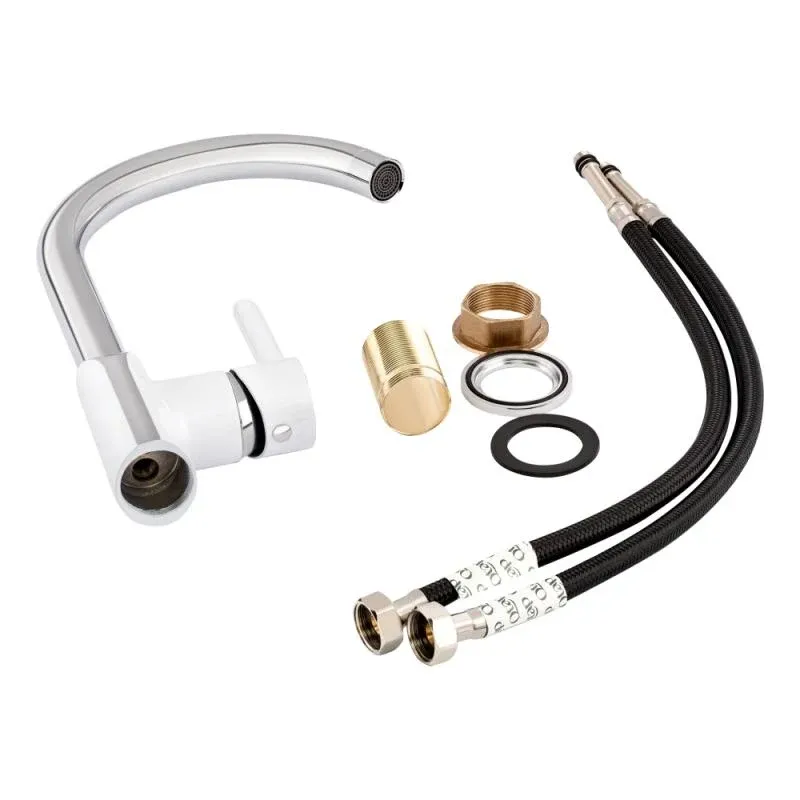 Змішувач для кухні Qtap Grand QTGRAWCR007F Chrome/White — фото 7