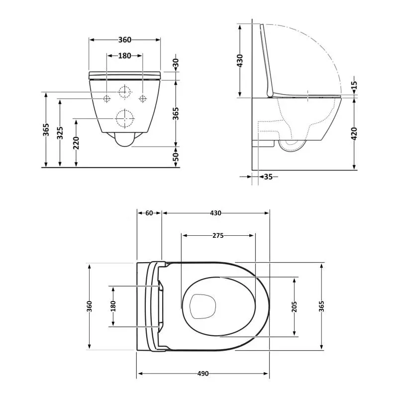 Унітаз підвісний Robin Ultra Quiet 490×365×325 мм, Marble, з сидінням Slim Duroplast / Soft-close / Quick Release QT13332381АSMR Qtap — фото 2