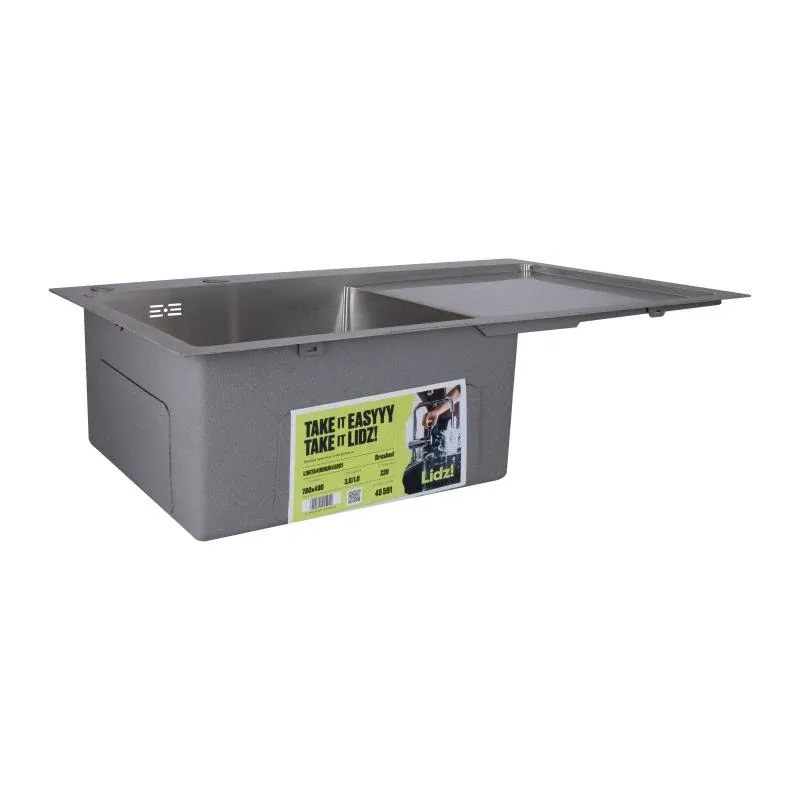 Мийка для кухні інтегрована Lidz Handmade H7849R крило праворуч (LDH7849BRUR45591) Brushed Steel 3,0/1,0 мм — фото 3