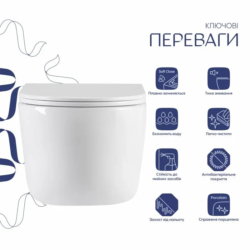 Унітаз підвісний Qtap Taurus Ultra Quiet 515×360×350 мм, White, з сидінням Slim Duroplast / Soft-close / Quick Release QTTAU26W49116 — фото 3