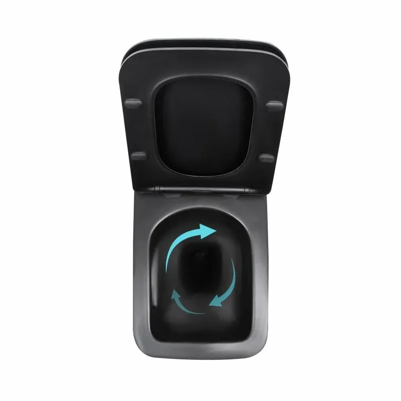 Унітаз підвісний Qtap Gemini Ultra Quiet 485×340×350 мм, Matt Black, з сидінням Slim Duroplast / Soft-close / Quick Release QTGEM28BLM50505 — фото 6