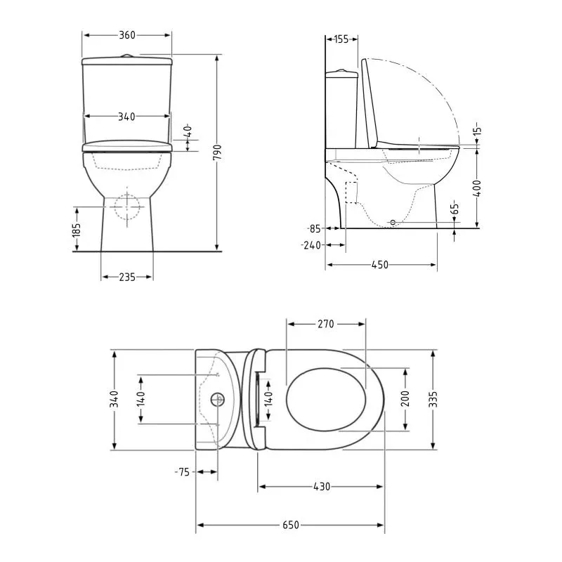 Унітаз-компакт Qtap Presto безобідковий з сідінням Soft-close QT24221217AW — фото 2