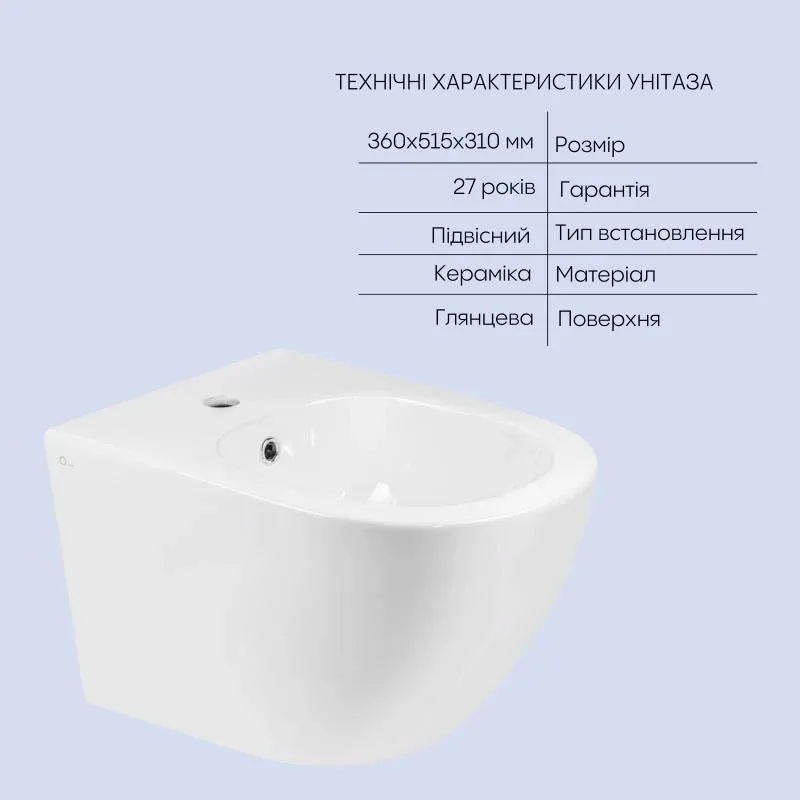 Комплект Qtap Jay 2 в 1: унітаз підвісний Rimless + біде підвісне — фото 5
