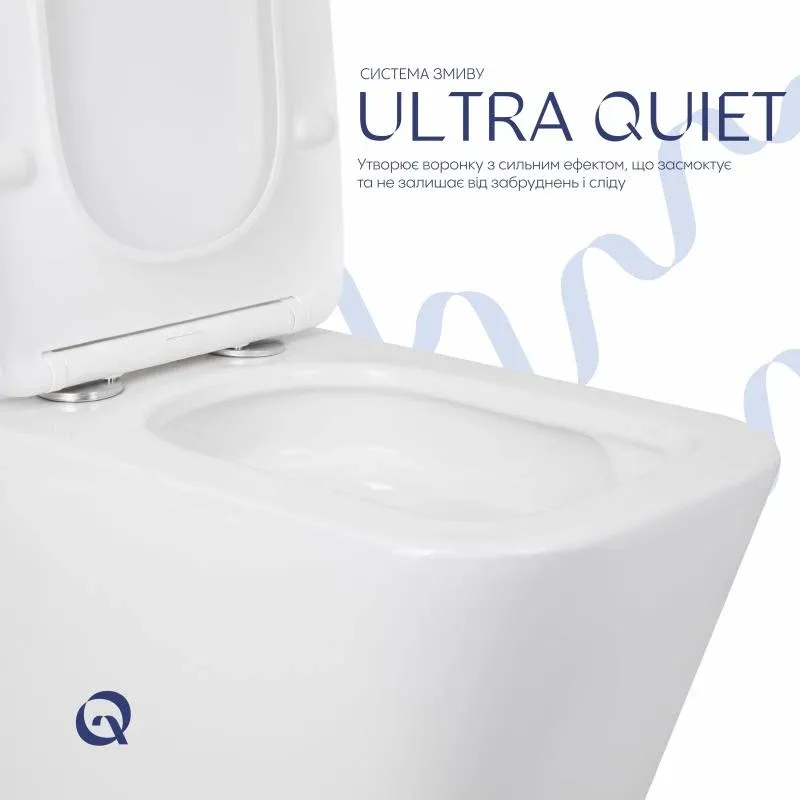 Унітаз підлоговий Qtap Tern Ultra Quiet безобідковий з сидінням Soft-Close QT17226003AW White — фото 5
