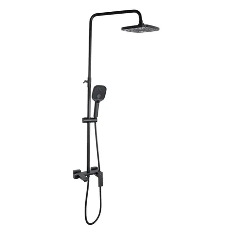 Душова система універсальна Qtap Gemini на три споживачі (з виливом) QTGEM111BLM45686 Black Matt