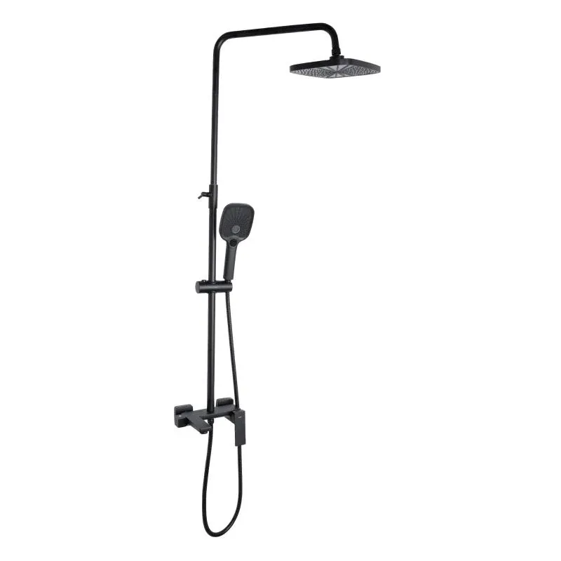 Душова система універсальна Qtap Gemini на три споживачі (з виливом) QTGEM111BLM45686 Black Matt