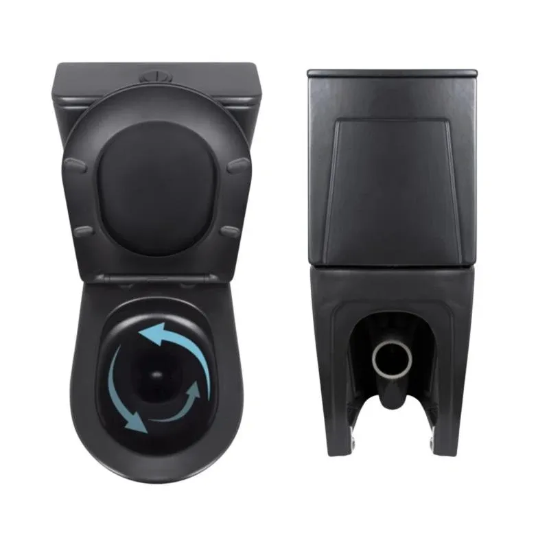 Комплект 2 в 1: підлоговий унітаз Qtap Scorpio Matt Black QT14226088AMB + набір гігієнічного душу Lidz Aria Black LDARI110BLA43394 — фото 5