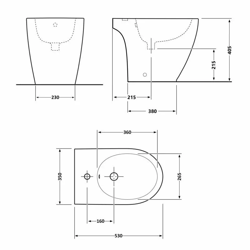 Біде підлогове Qtap Presto Quadro 540×340×400 мм, White QTPRE29W49124 — фото 2