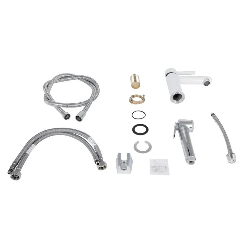 Змішувач для раковини Qtap Grand (з гігієнічним душем) QTGRA272CRW45671 Chrome/White — фото 7