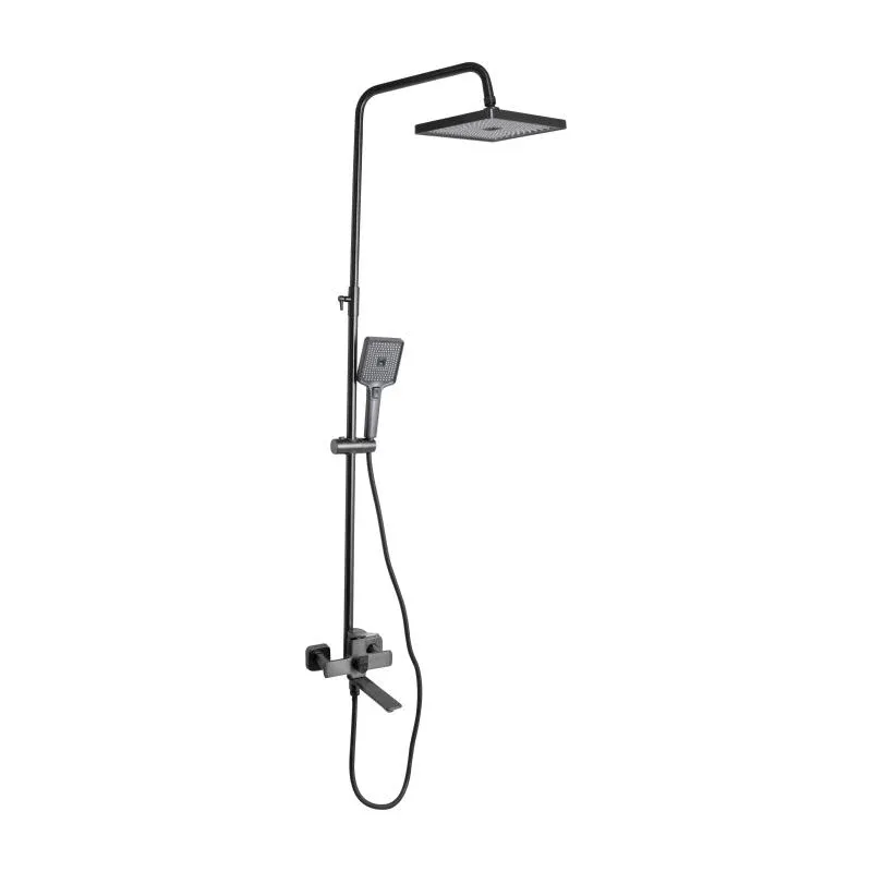 Душова система універсальна Qtap Presto на три споживачі (з виливом) QTPRE111GRP45585 Gunmetal Black