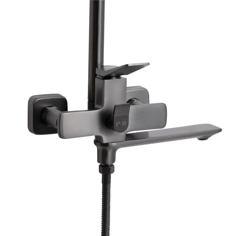 Душова система універсальна Qtap Presto на три споживачі (з виливом) QTPRE111GRP45585 Gunmetal Black — фото 4