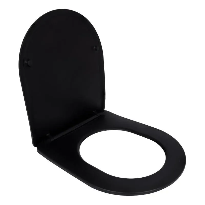 Сидіння для унітаза Qtap (Robin 490) 425x363x50 мм, Matt Black, з мікроліфтом Slim Duroplast, Quick Release QTSC179MB48676 — фото 3