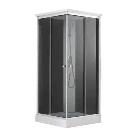 Душовий бокс Lidz Kubis SB90x90.SAT.LOW.GR, скло тоноване 4 мм