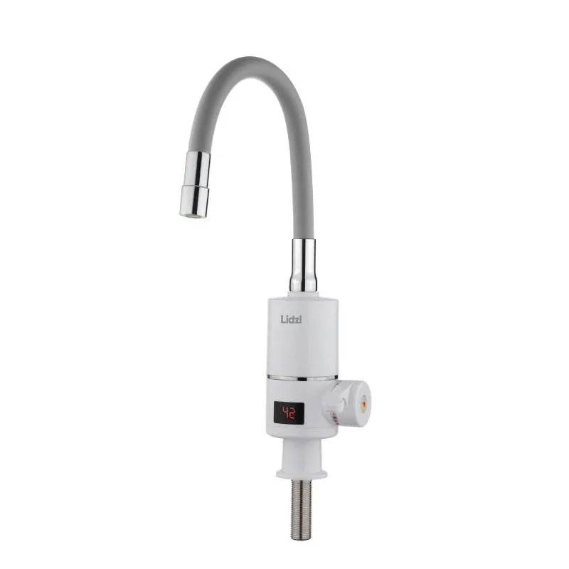 Проточний кран-водонагрівач з гнучким виливом для кухні  Lidz Warm 065  LDWAR065GRE49096 White/Grey — фото 3