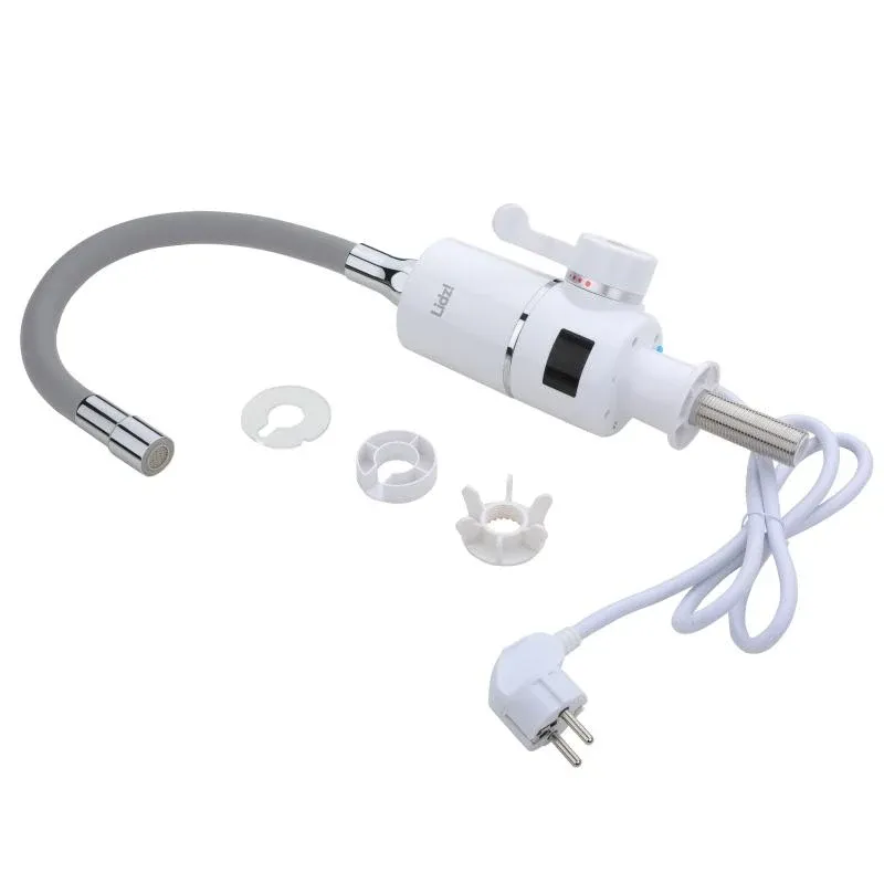 Проточний кран-водонагрівач з гнучким виливом для кухні  Lidz Warm 065  LDWAR065GRE49096 White/Grey — фото 7