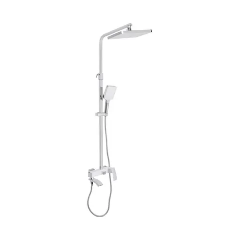 Душова система універсальна Qtap Swan Cascada на три споживачі (з виливом) QTSWA111CRW45570 Chrome/White