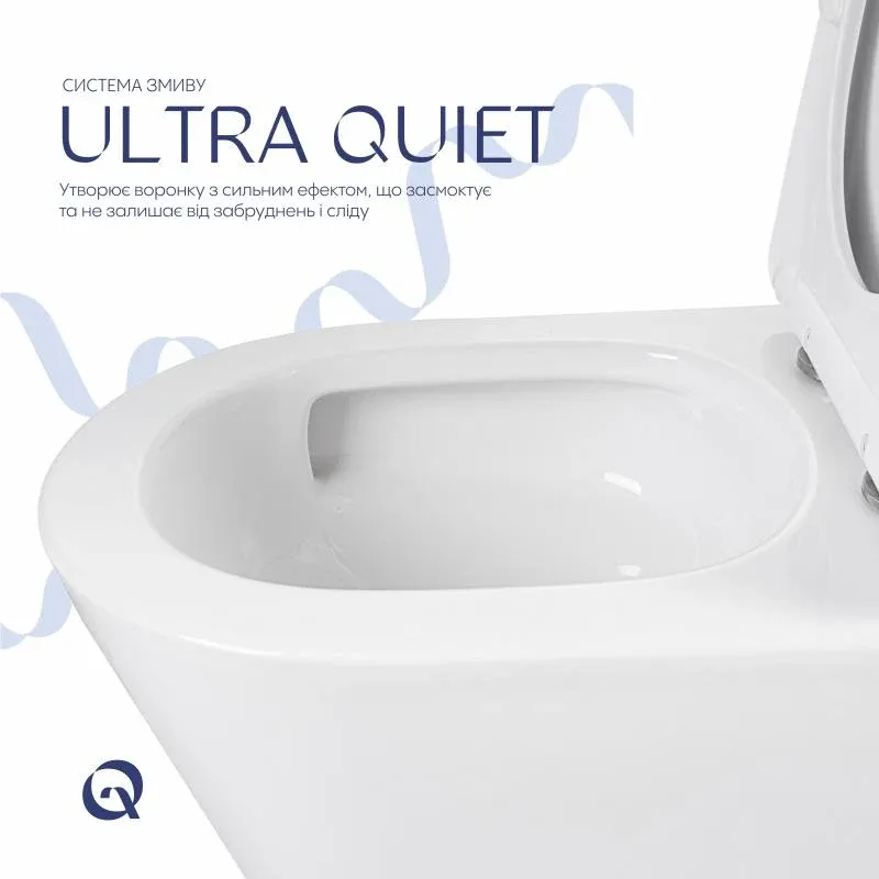 Унітаз підлоговий Qtap Dove Ultra Quiet 610×360×835 мм з сидінням Soft-close WHITE QTDOV27W51828 — фото 5