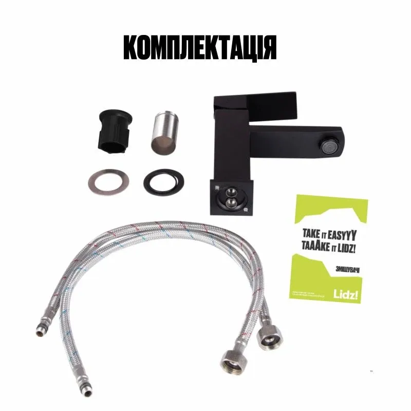 Змішувач для раковини Lidz Kubis 001F (k35) LDKUB001FBLA43376 Black — фото 6