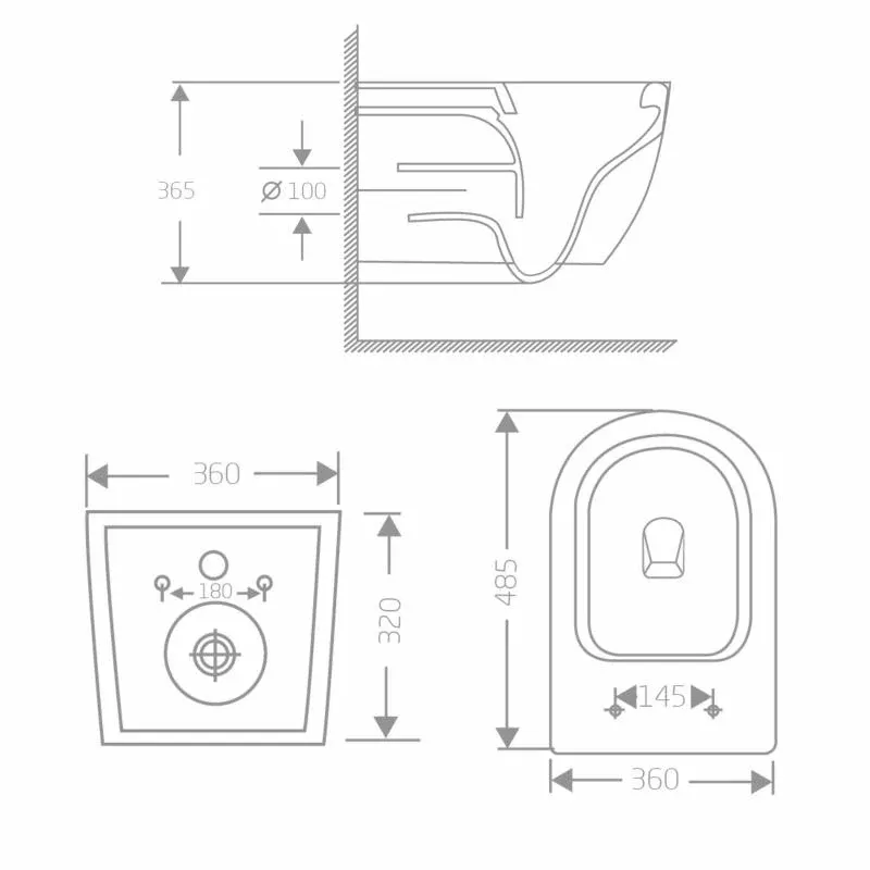 Унітаз підвісний Qtap Jay Ultra Quiet 485х360х320 мм, Matt Black, сидінням Slim Duroplast/ Soft-close/ Quick Relase QT07335177MB — фото 2