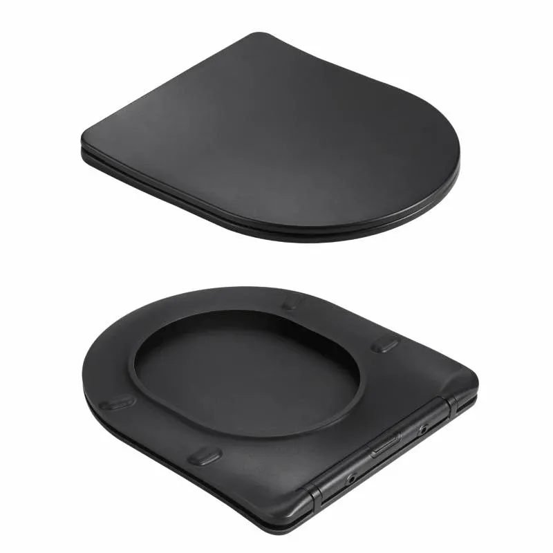 Унітаз підвісний Qtap Jay Ultra Quiet 485х360х320 мм, Matt Black, сидінням Slim Duroplast/ Soft-close/ Quick Relase QT07335177MB — фото 8