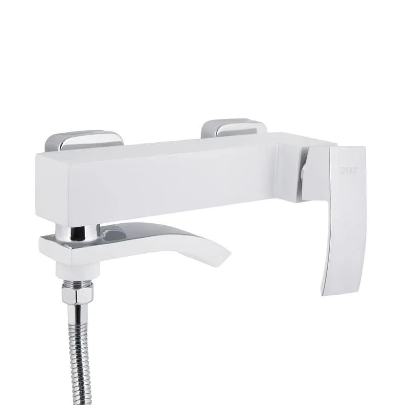 Змішувач для ванни Qtap Swan Cascada з поворотним виливом (з душовим гарнітуром) QTSWA260CRW45569 Chrome/White — фото 4